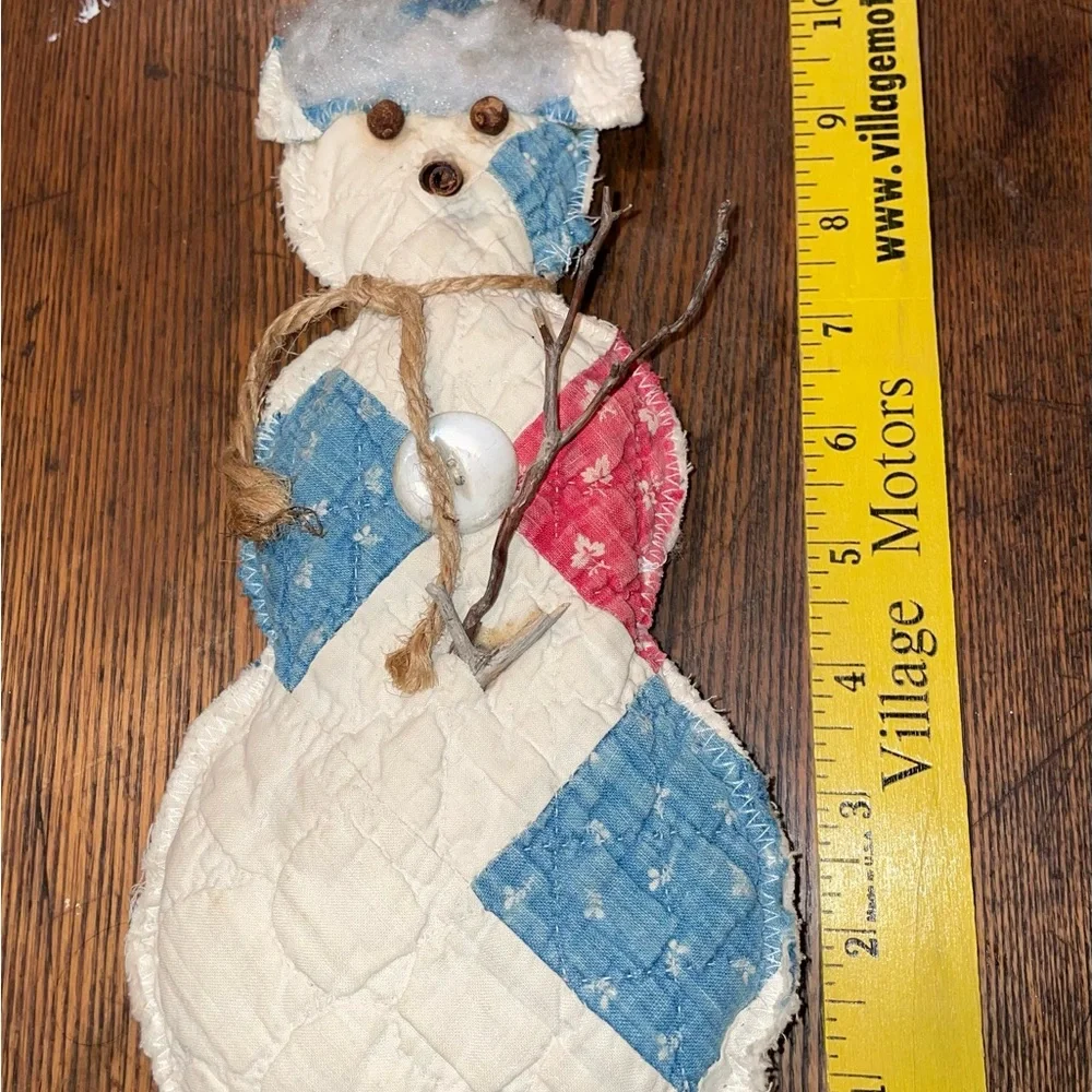 Hand Crafted Primitive Snowmen, Lot of Four, Cottagecore Winter Decor Rustic